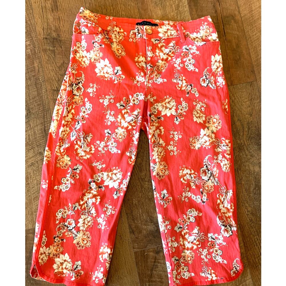BANDOLINO | MANDIE THE PERFECT FIT FLORAL CAPRI PANTS Cotton Elastane 12